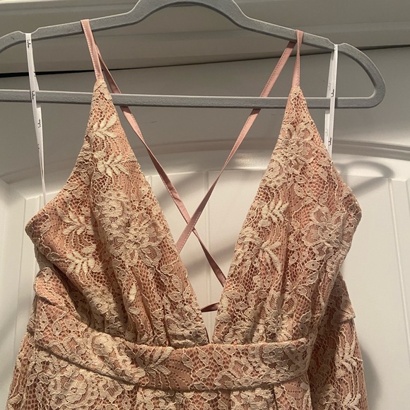 Lulus Stolen Moments Dusty Pink Lace-Up Lace Maxi Dress - Picture 3 of 6